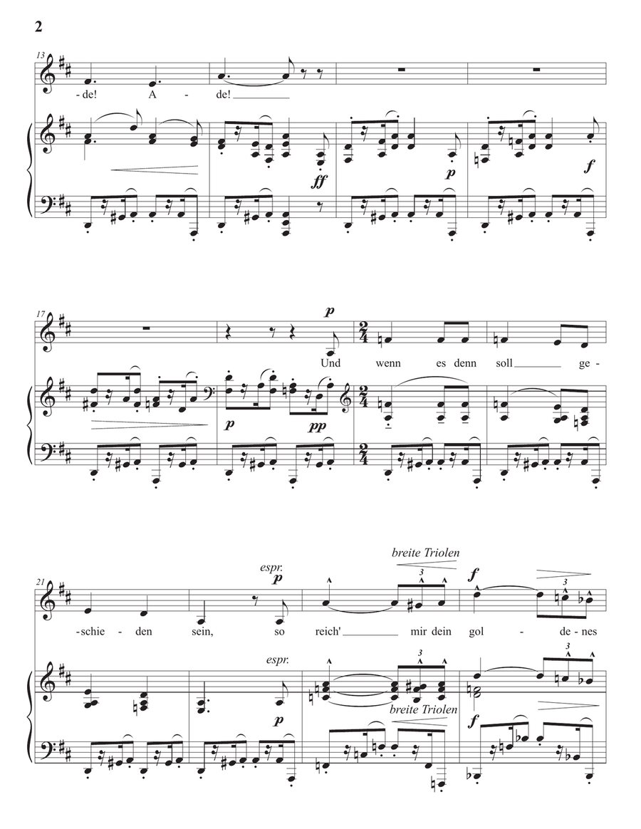 Scheiden und Meiden (D major)