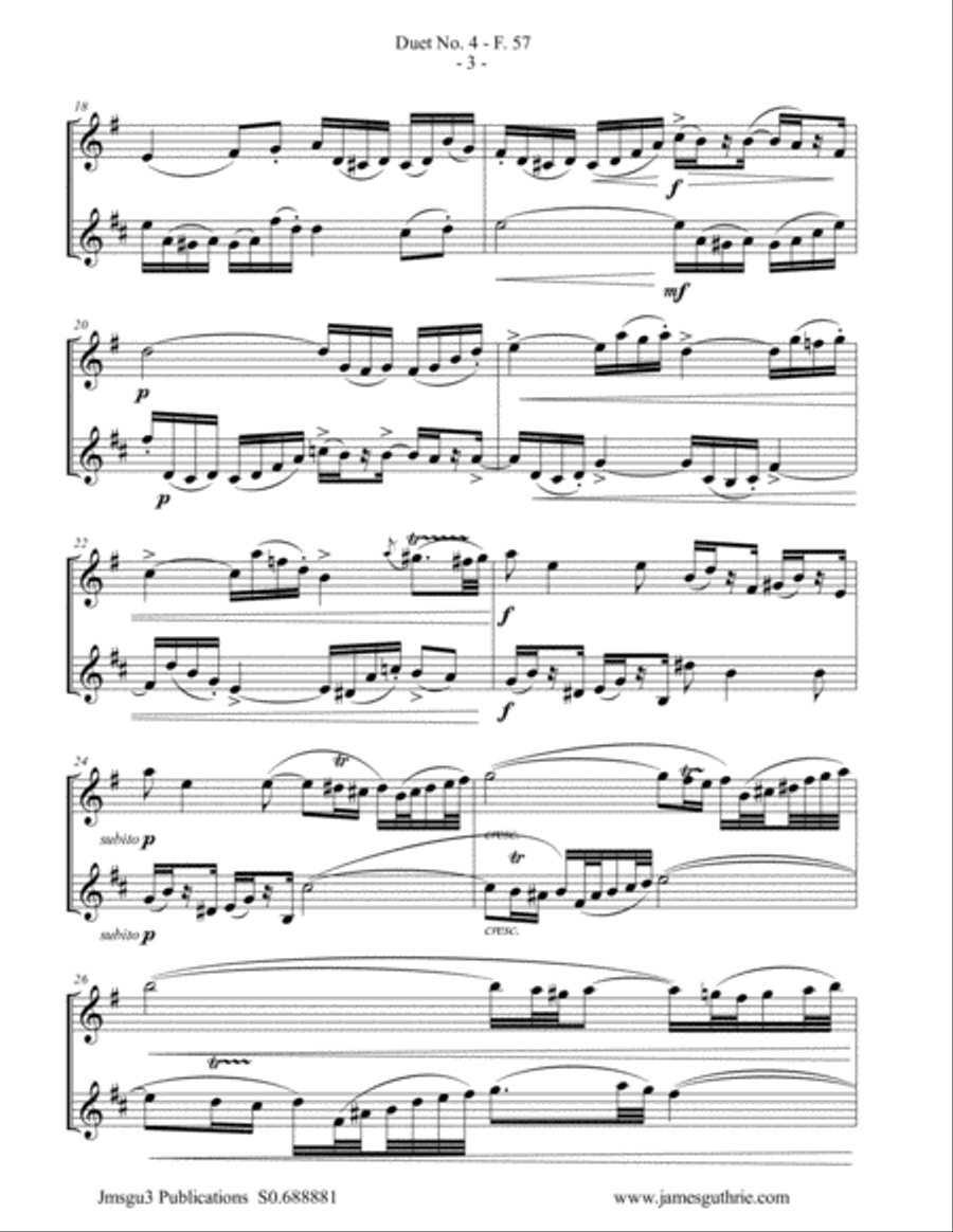 WF Bach: Duet No. 4 for Oboe & English Horn Woodwind Duet scores gallery preview page 3