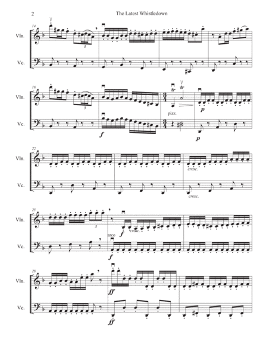 The Latest Whistledown String Duet scores gallery preview page 2