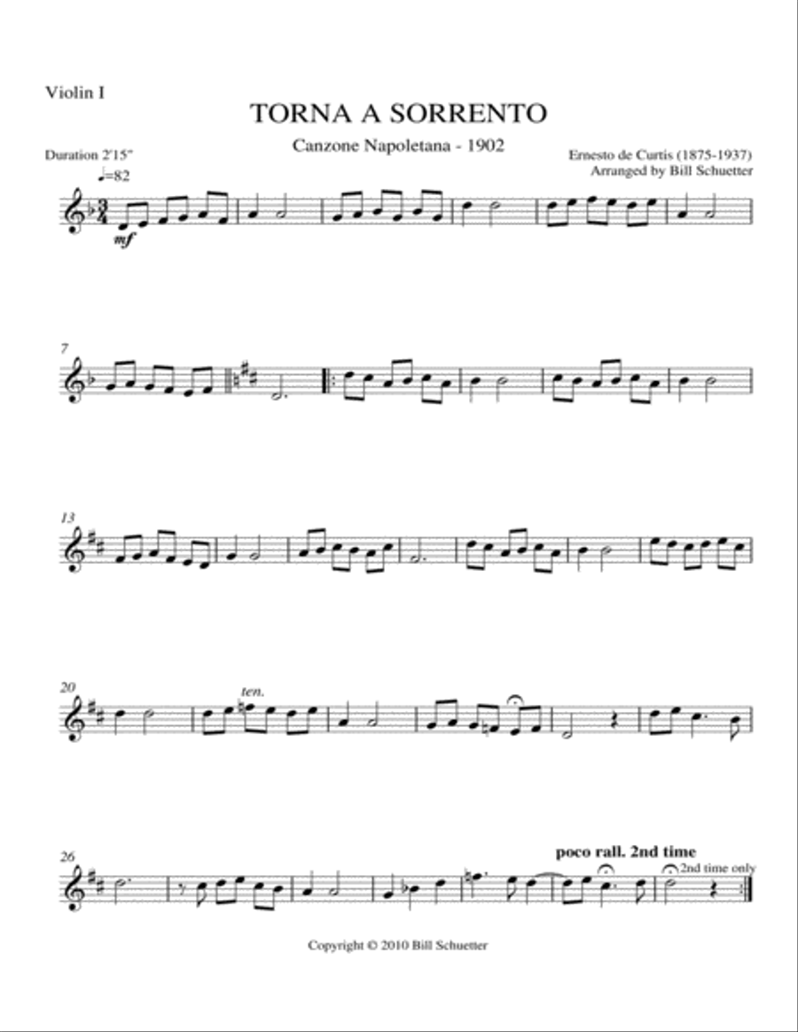 Torna a Sorrento Torna a Sorrento Orchestra scores gallery preview page 3
