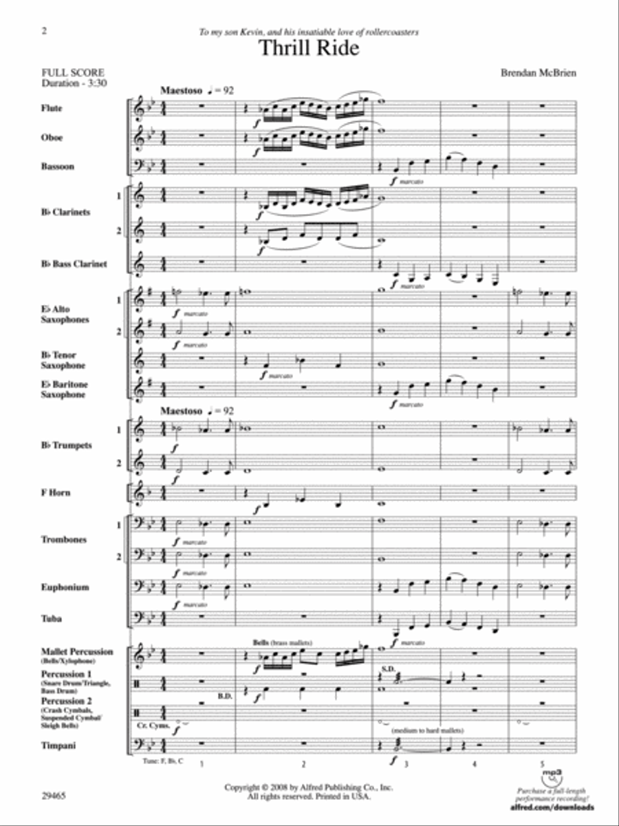 Thrill Ride Thrill Ride Concert Band scores gallery preview page 2
