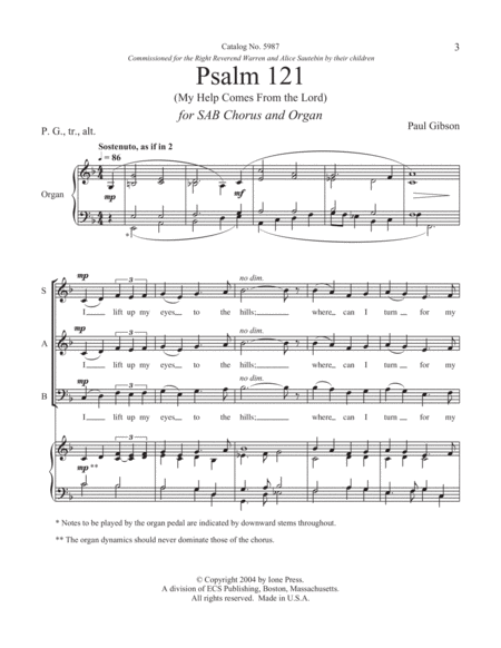 Psalm 121 (My Help Comes From the Lord) (Downloadable)