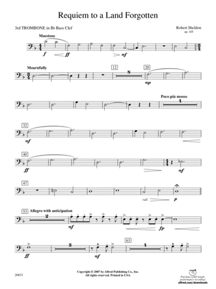 Requiem to a Land Forgotten: (wp) 3rd B-flat Trombone B.C.