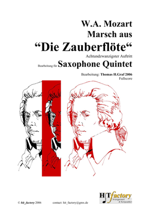 Book cover for The Magic Flute, Mozart Die Zauberflöte - March (Saxophone Quartet)
