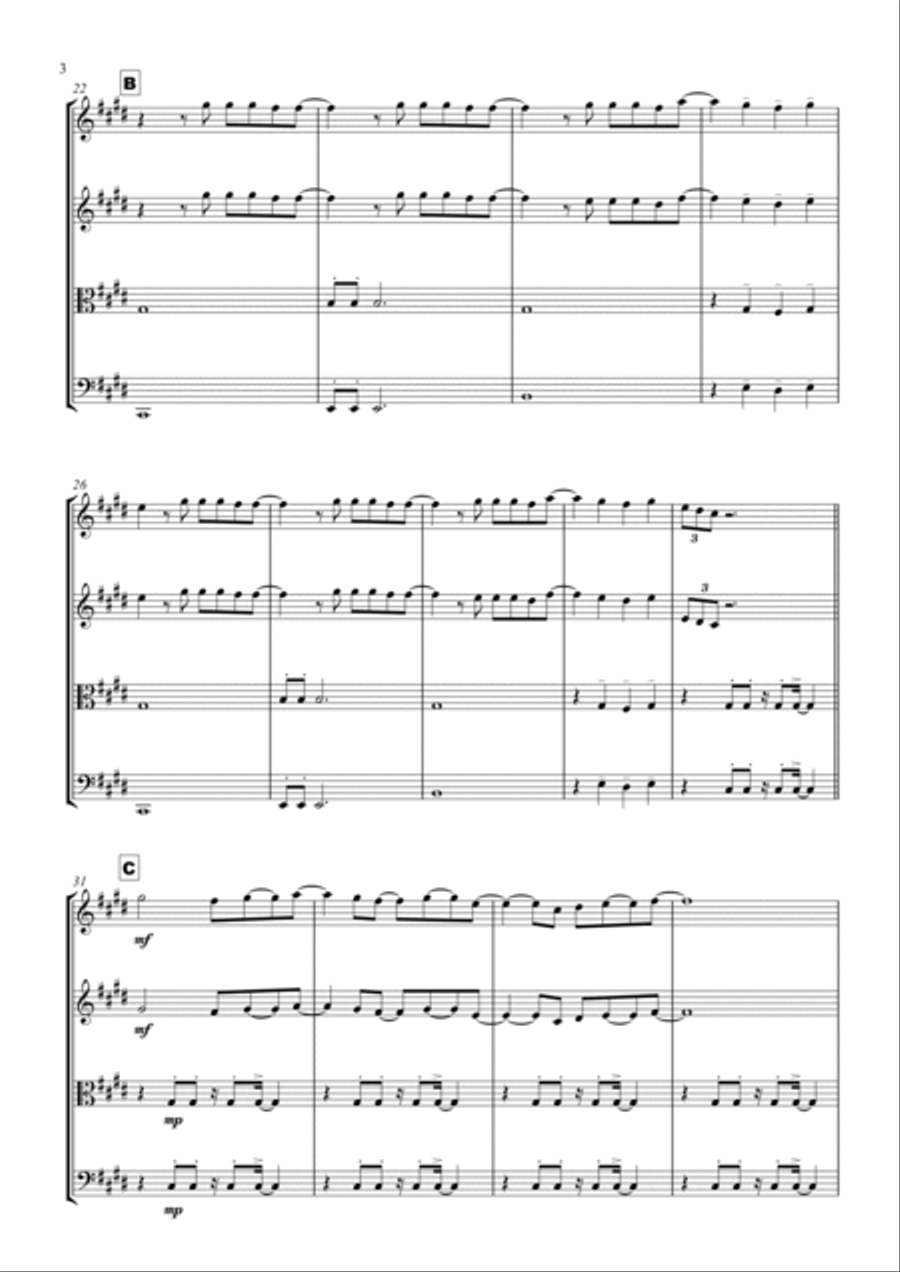 Bring Me To Life String Quartet scores gallery preview page 3