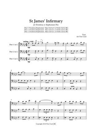 Book cover for St James' Infirmary. Trombone Trio