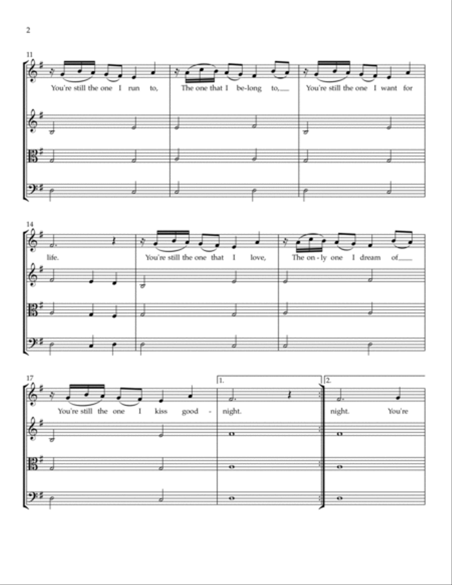 You're Still The One String Quartet scores gallery preview page 2