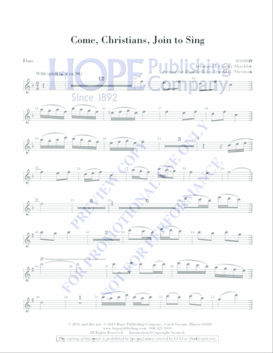 Come, Christians, Join to Sing Piano scores gallery preview page 17