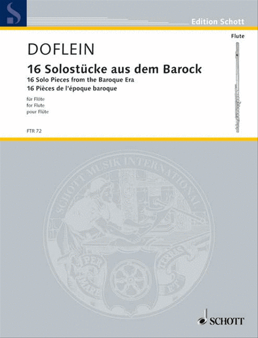 16 Solo Pieces from the Baroque Era Flute Solo scores gallery preview page 1