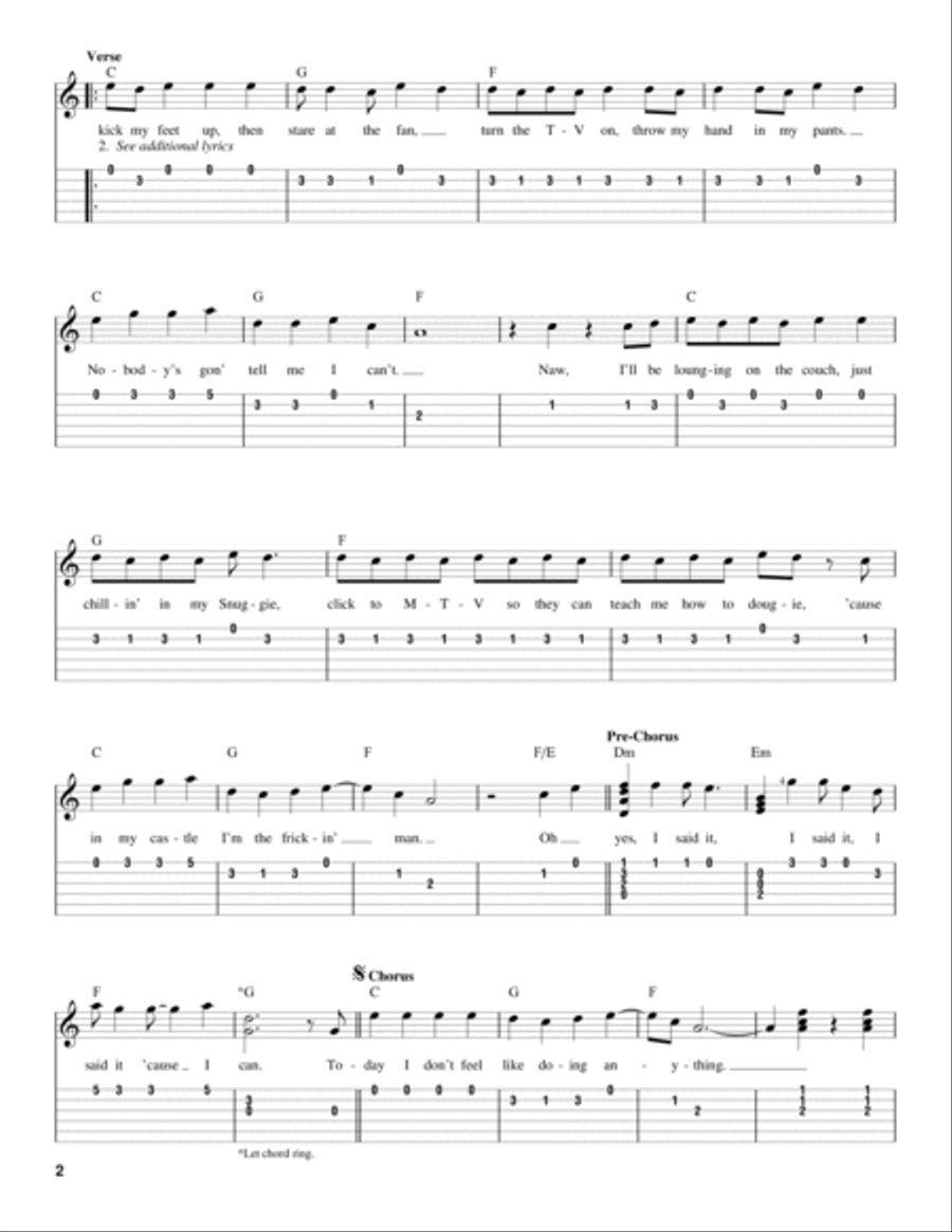 The Lazy Song Acoustic Guitar scores gallery preview page 2
