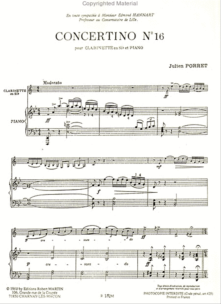 Concertino n°16 Clarinet Solo scores gallery preview page 2