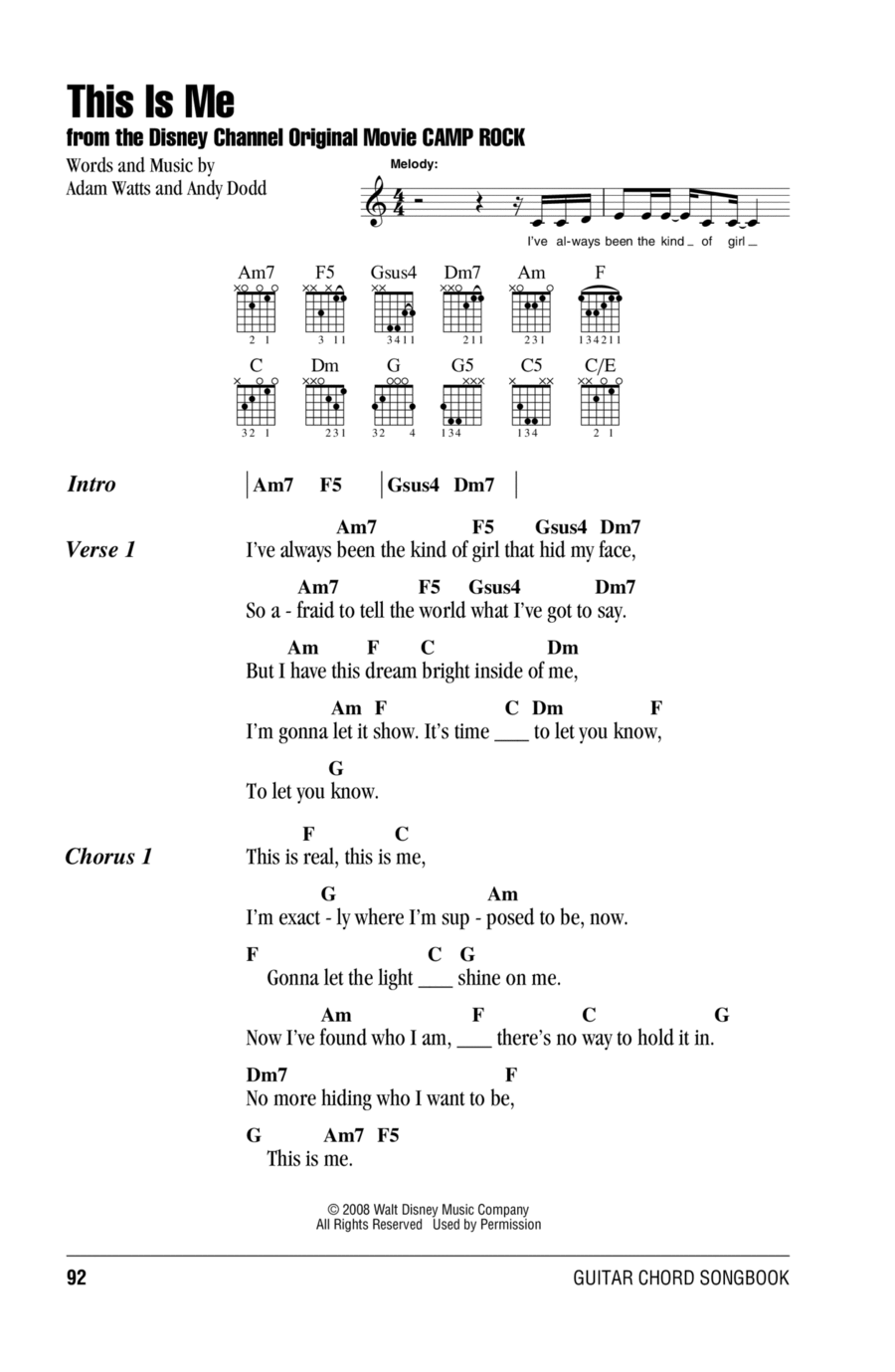 This Is Me (from Camp Rock) Acoustic Guitar scores gallery preview page 1