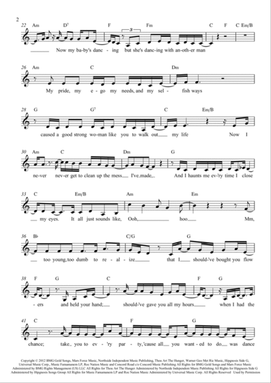 When I Was Your Man Piano scores gallery preview page 2