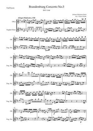 Brandenburg Concerto No. 3 in G major, BWV 1048 1st Mov. (J.S. Bach) for Oboe & English Horn Duo