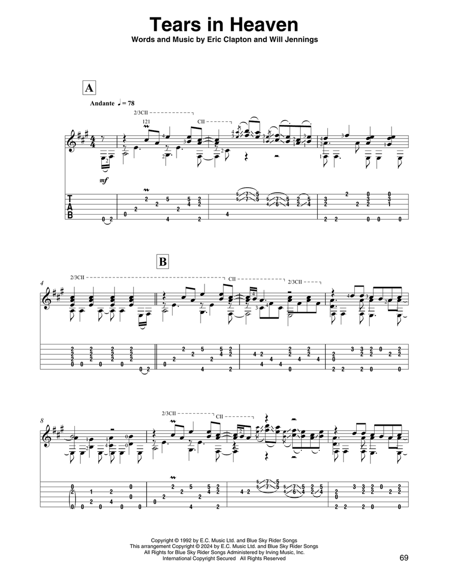 Tears In Heaven (from Rush) (arr. David Jaggs) Acoustic Guitar scores gallery preview page 1