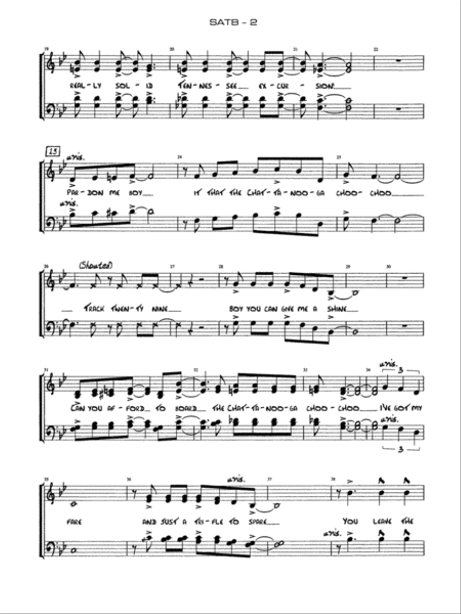 Chattanooga Choo Choo: SATB Vocals 4-Part scores gallery preview page 2