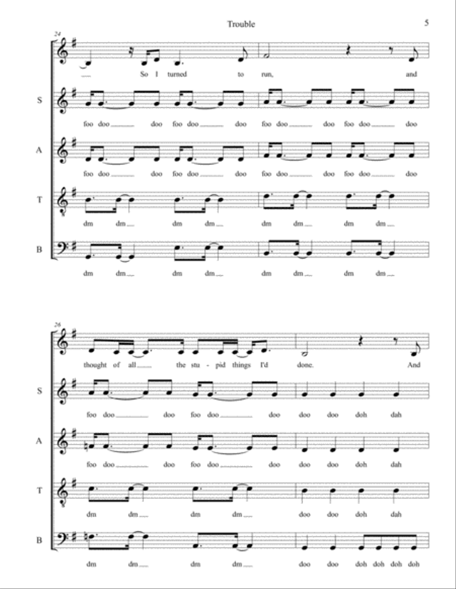 Trouble 4-Part scores gallery preview page 5