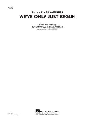 Book cover for We've Only Just Begun - Piano