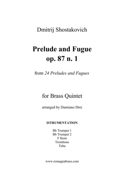 Shostakovich - Prelude and Fugue op. 87 n. 1 for Brass Quintet image number null