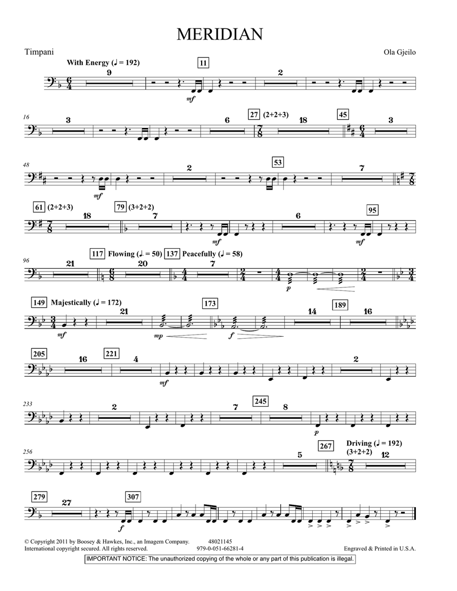 Meridian - Timpani Meridian - Timpani Concert Band scores gallery preview page 1