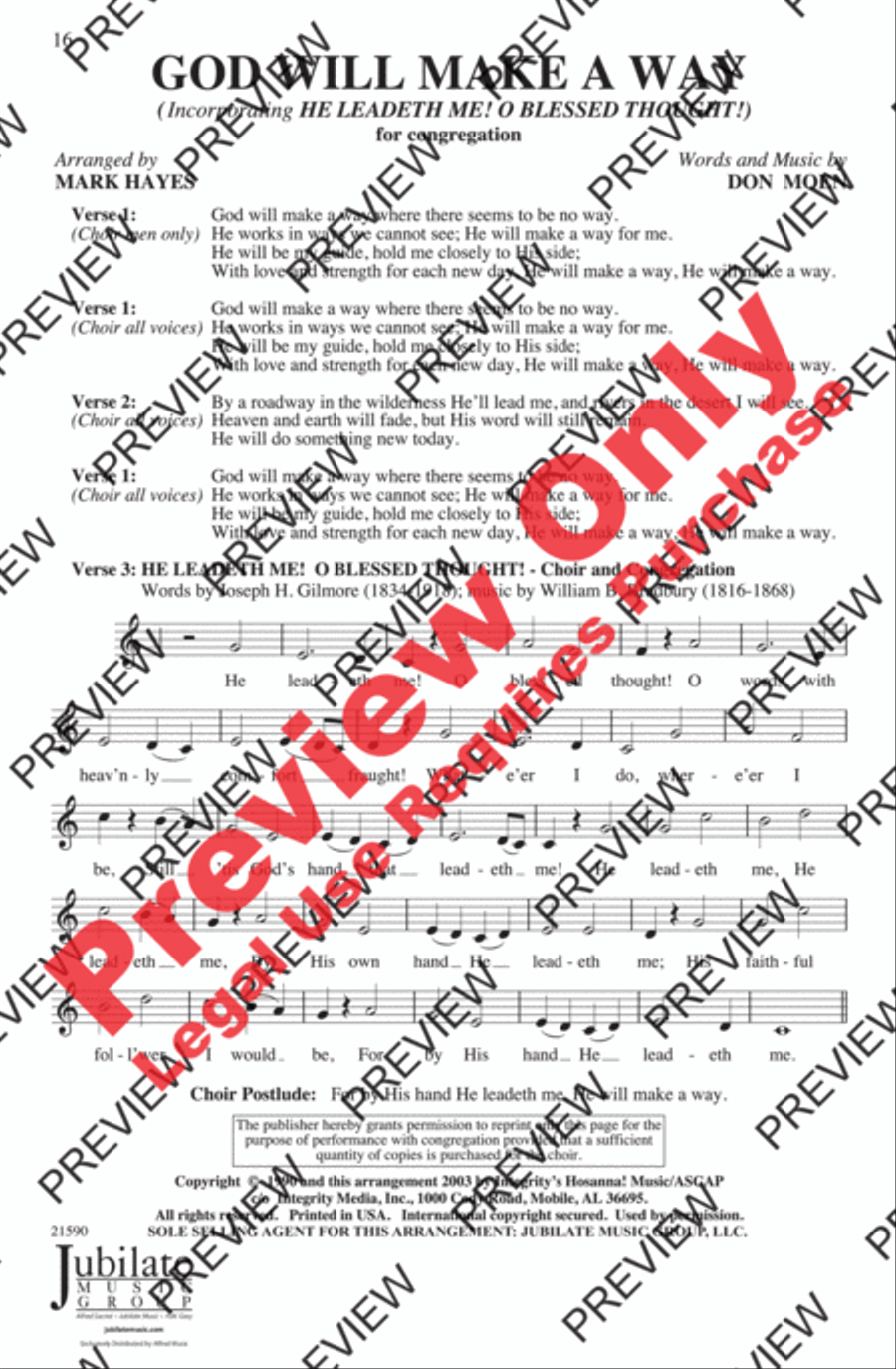 God Will Make a Way 3-Part scores gallery preview page 16