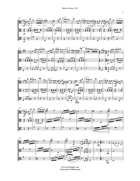 Music History 101 at 9 am for Three Violas