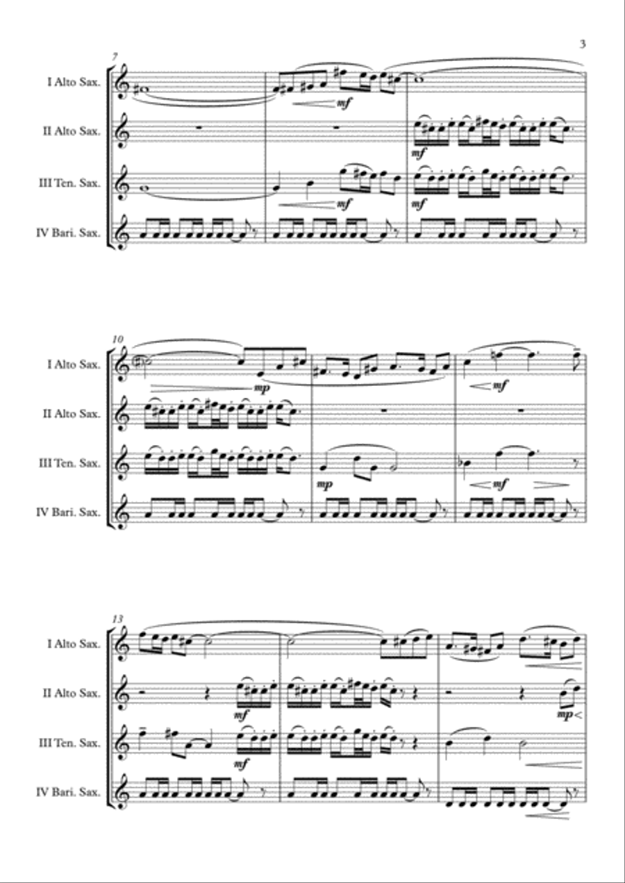 Bugler's Dream (Olympic Fanfare) Saxophone Quartet scores gallery preview page 4