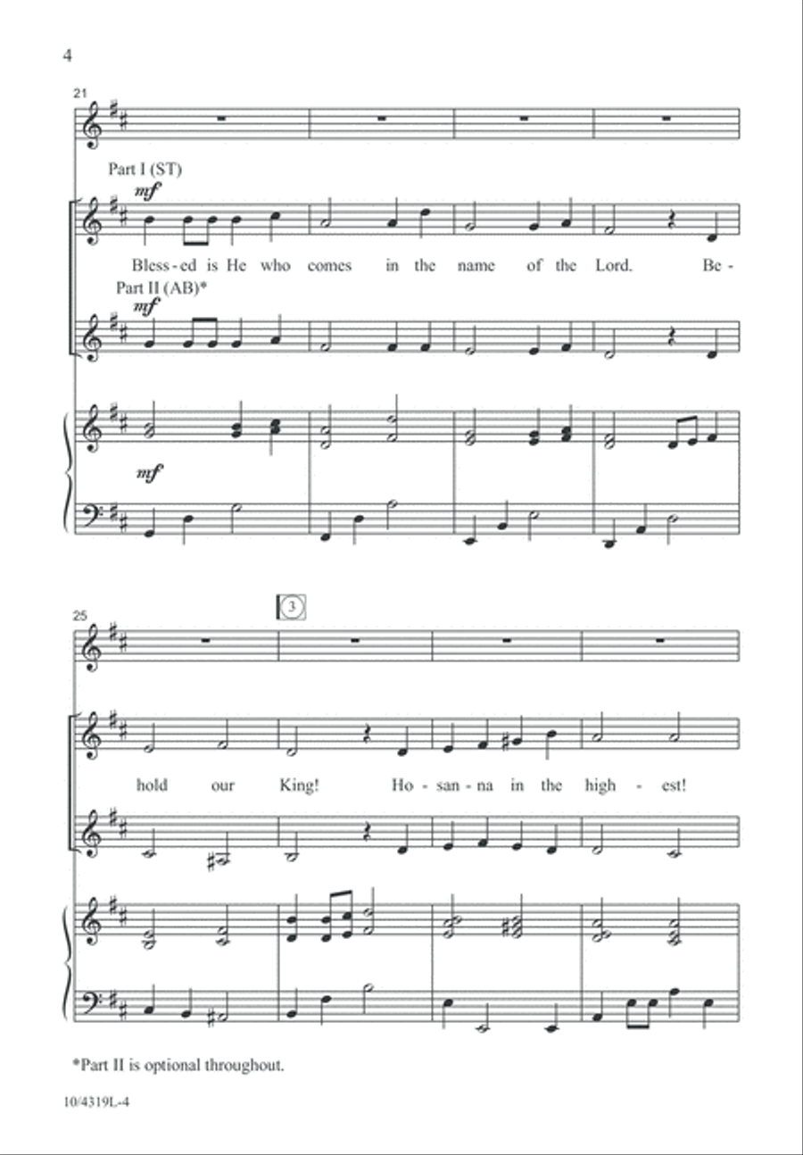 Hosanna! Unison Choir scores gallery preview page 4