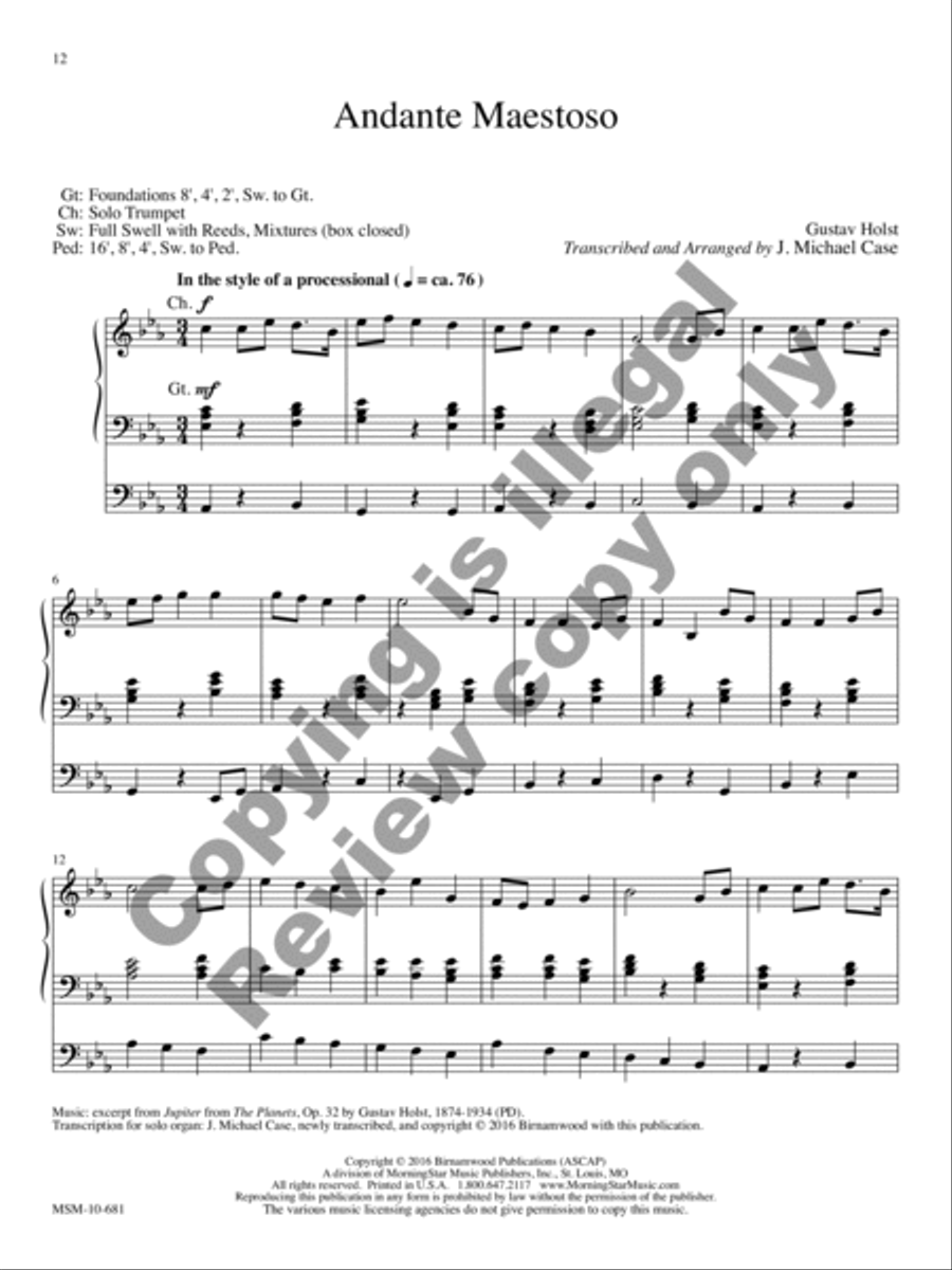 10 Transcriptions & Arrangements for Organ, Volume 1 Organ scores gallery preview page 6