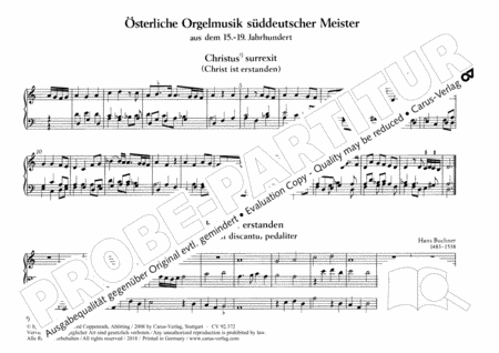 Osterliche Orgelmusik suddeutscher Meister