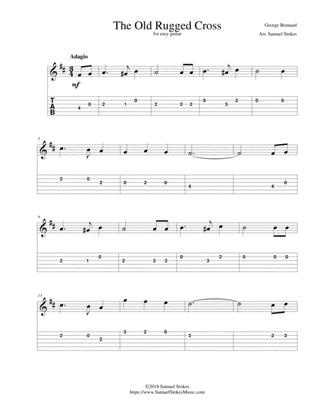 The Old Rugged Cross - for easy guitar with TAB