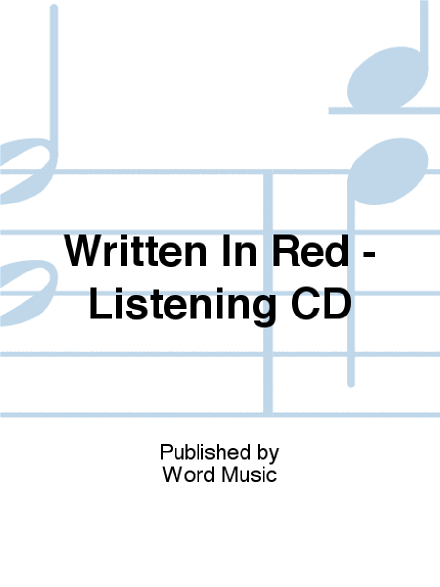 Written In Red - Listening CD Choir scores gallery preview page 1