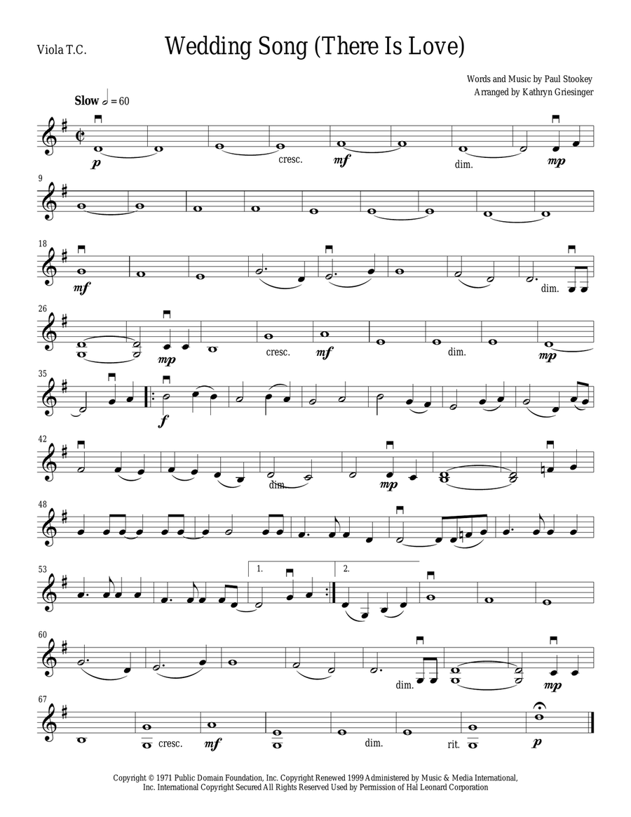 Wedding Song (There Is Love) String Quartet scores gallery preview page 4