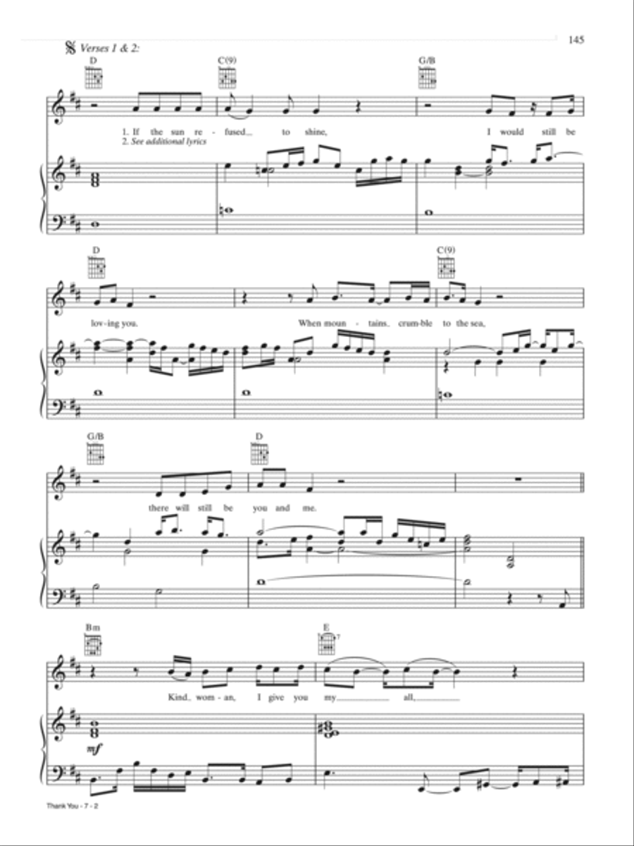 Thank You Piano, Vocal, Guitar scores gallery preview page 2