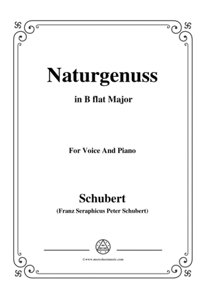 Book cover for Schubert-Naturgenuss,in B flat Major,for Voice&Piano