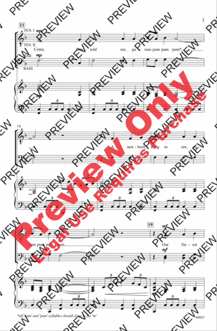 The Little Drummer Boy The Little Drummer Boy Men's Choir scores gallery preview page 3