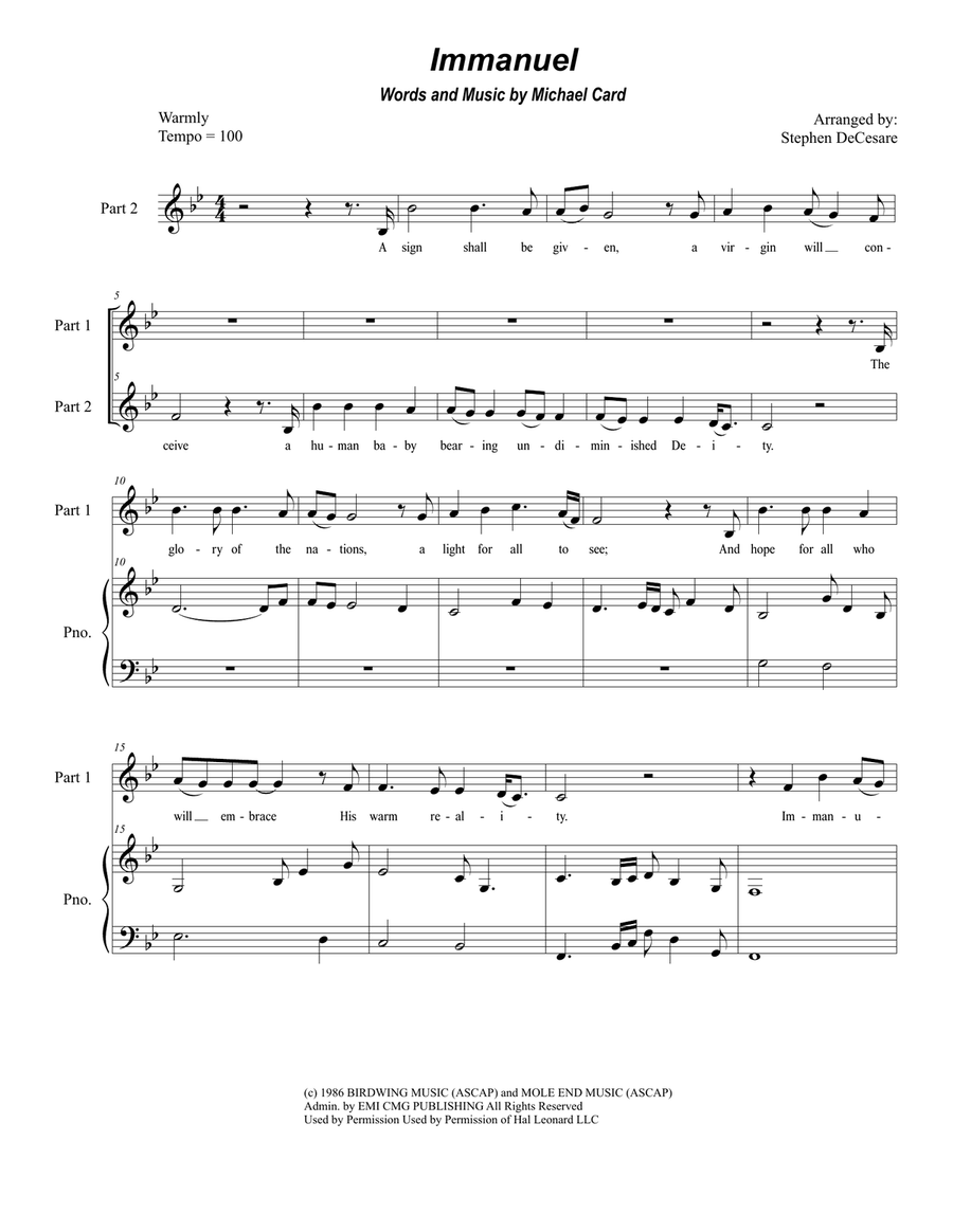 Immanuel 2-Part scores gallery preview page 1