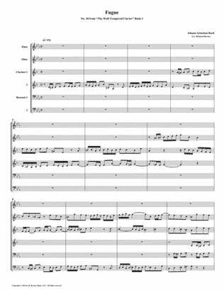 Fugue 20 from Well-Tempered Clavier, Book 1 (Woodwind Sextet)