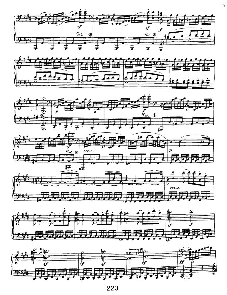 Sonata No. 14 In C-sharp Minor (moonlight), Op. 27, No. 2 Piano Solo scores gallery preview page 5