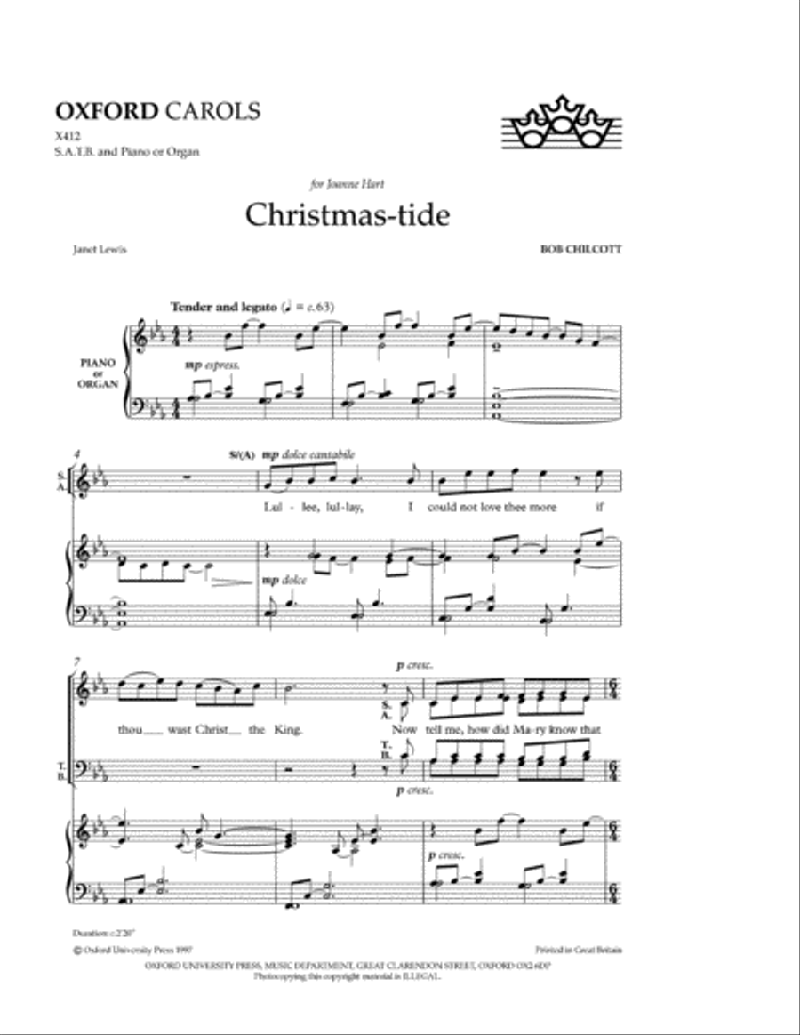 Christmas-tide Christmas-tide 4-Part scores gallery preview page 2