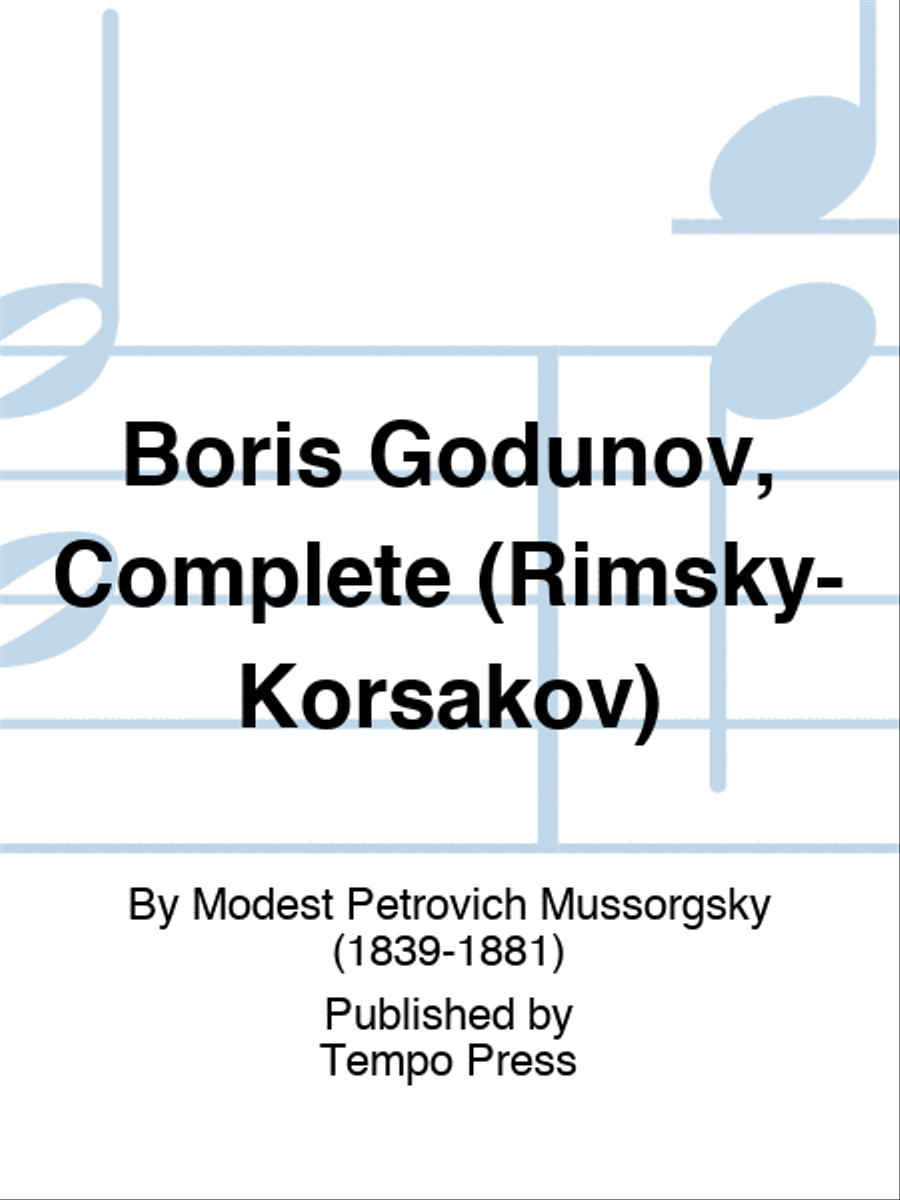 Boris Godunov, Complete (Rimsky-Korsakov) 4-Part scores gallery preview page 1