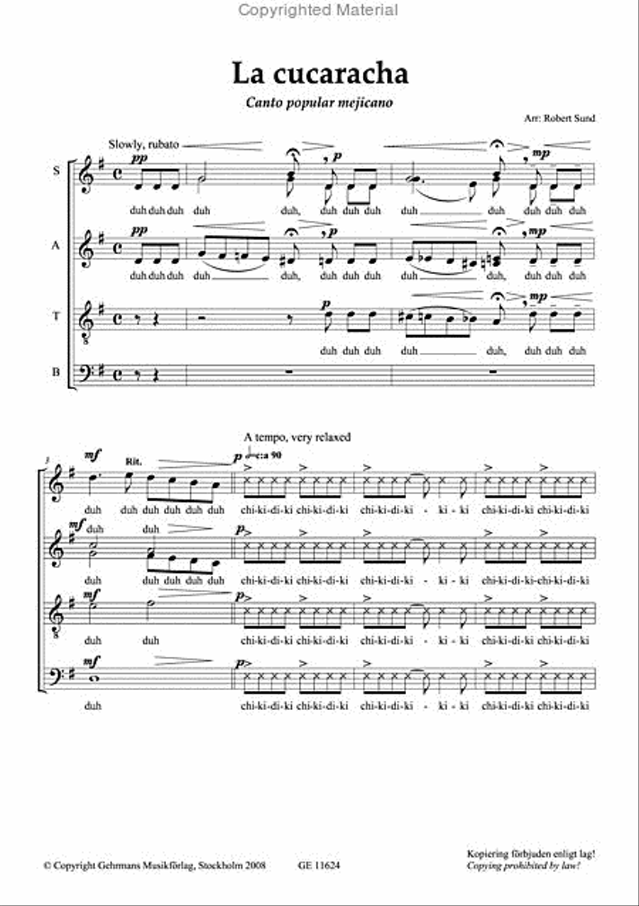 La cucaracha Divisi scores gallery preview page 2