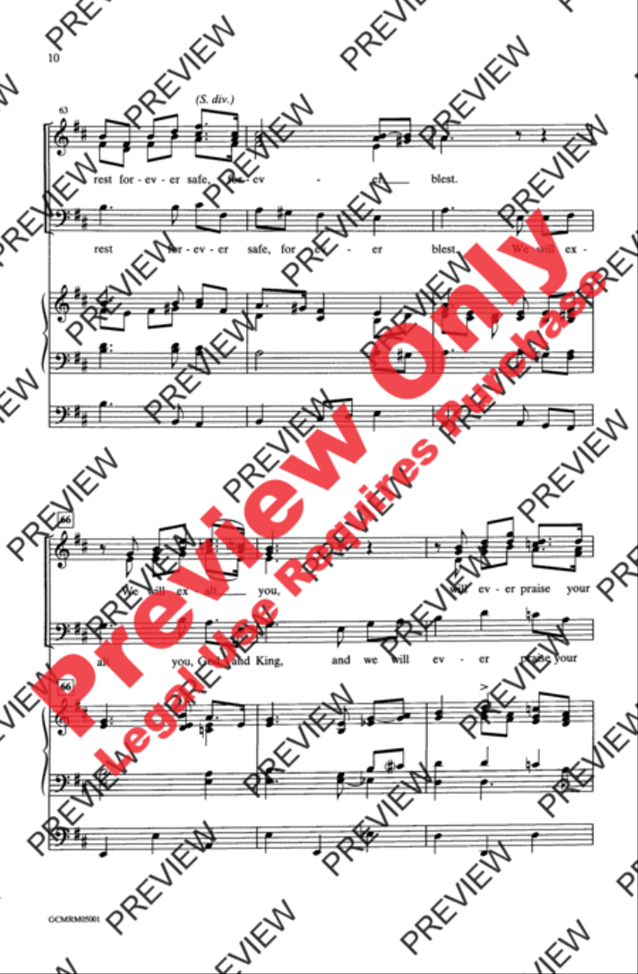 O Love of God, How Strong and True 4-Part scores gallery preview page 10