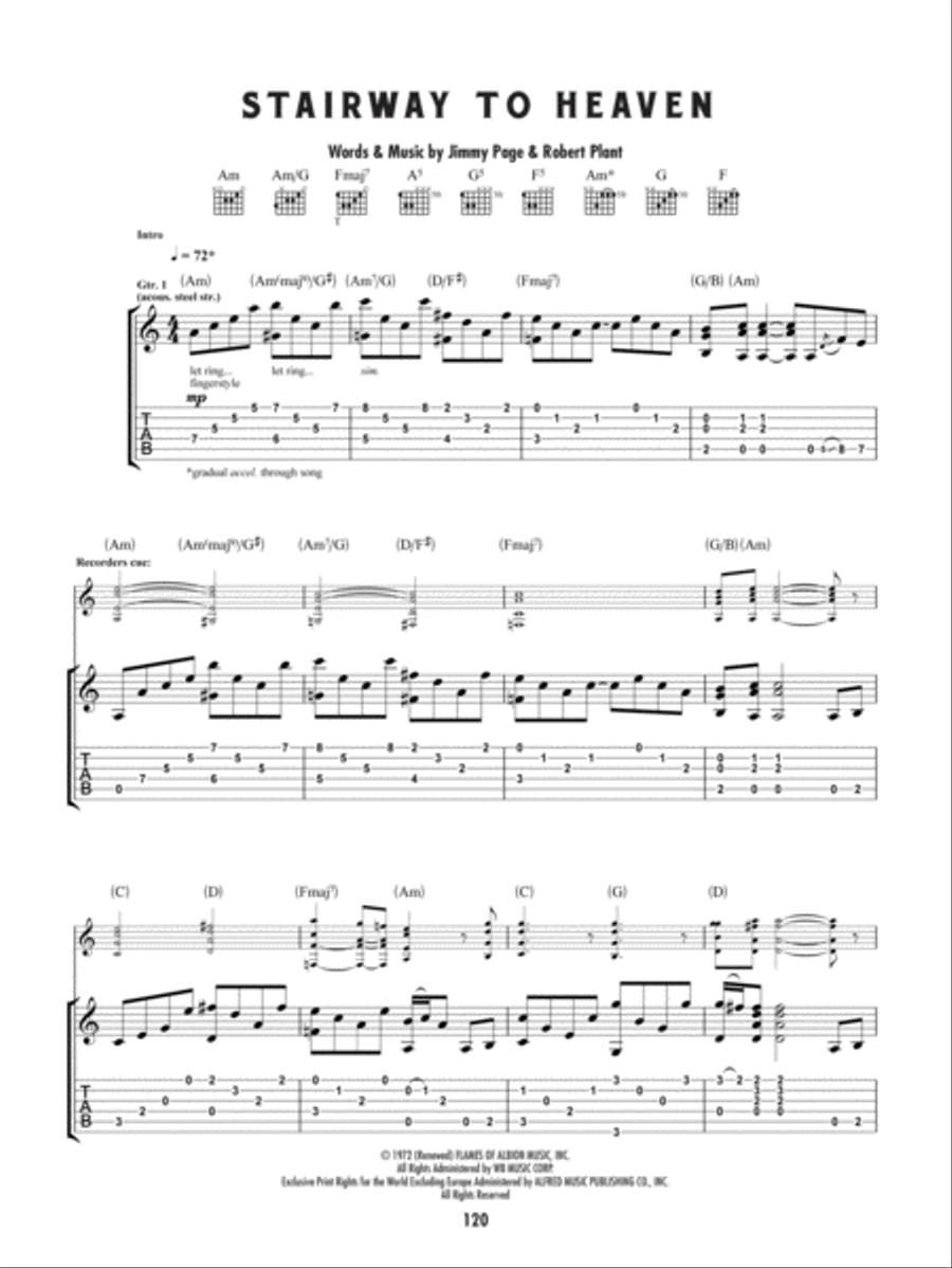 Stairway to Heaven Stairway to Heaven Guitar Tablature scores gallery preview page 1