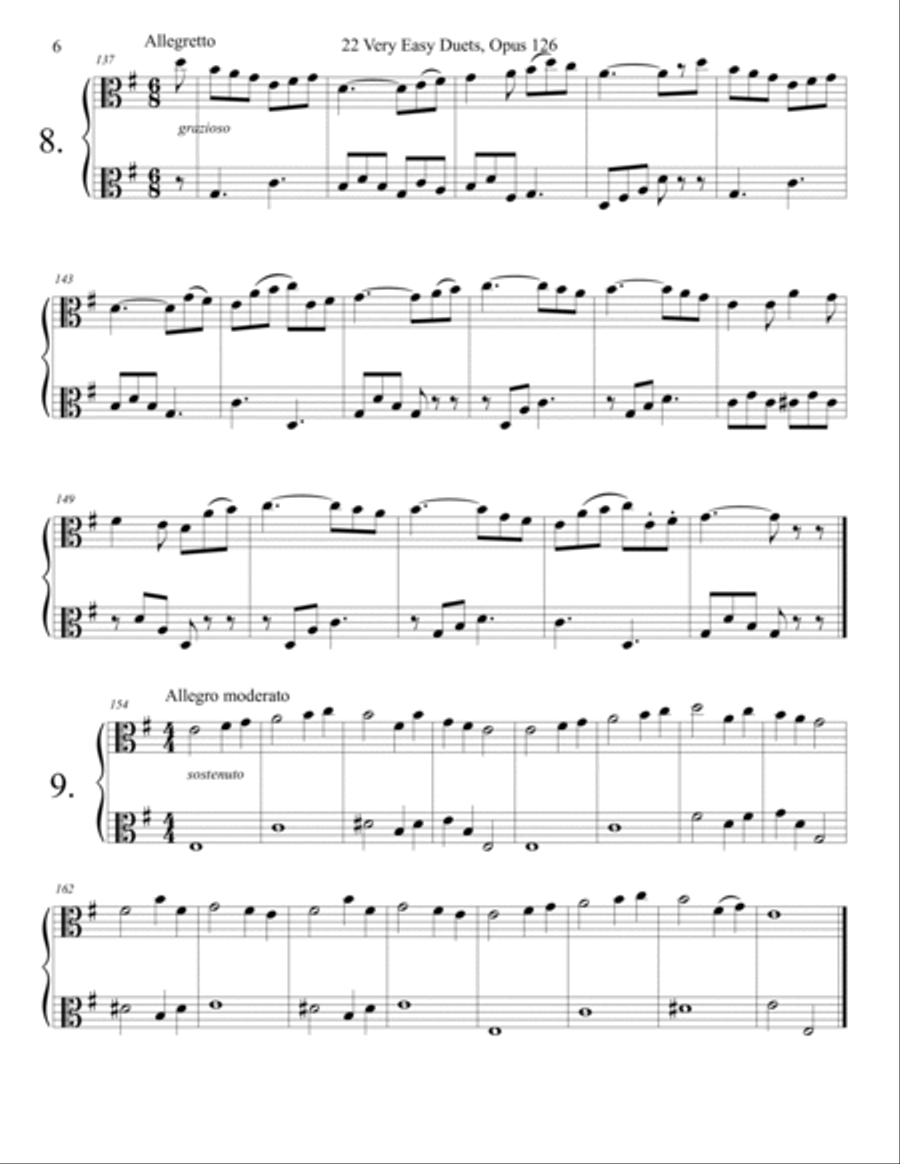 Sebastian Lee 22 Easy Duets Op. 126 for Two Violas String Duet scores gallery preview page 6