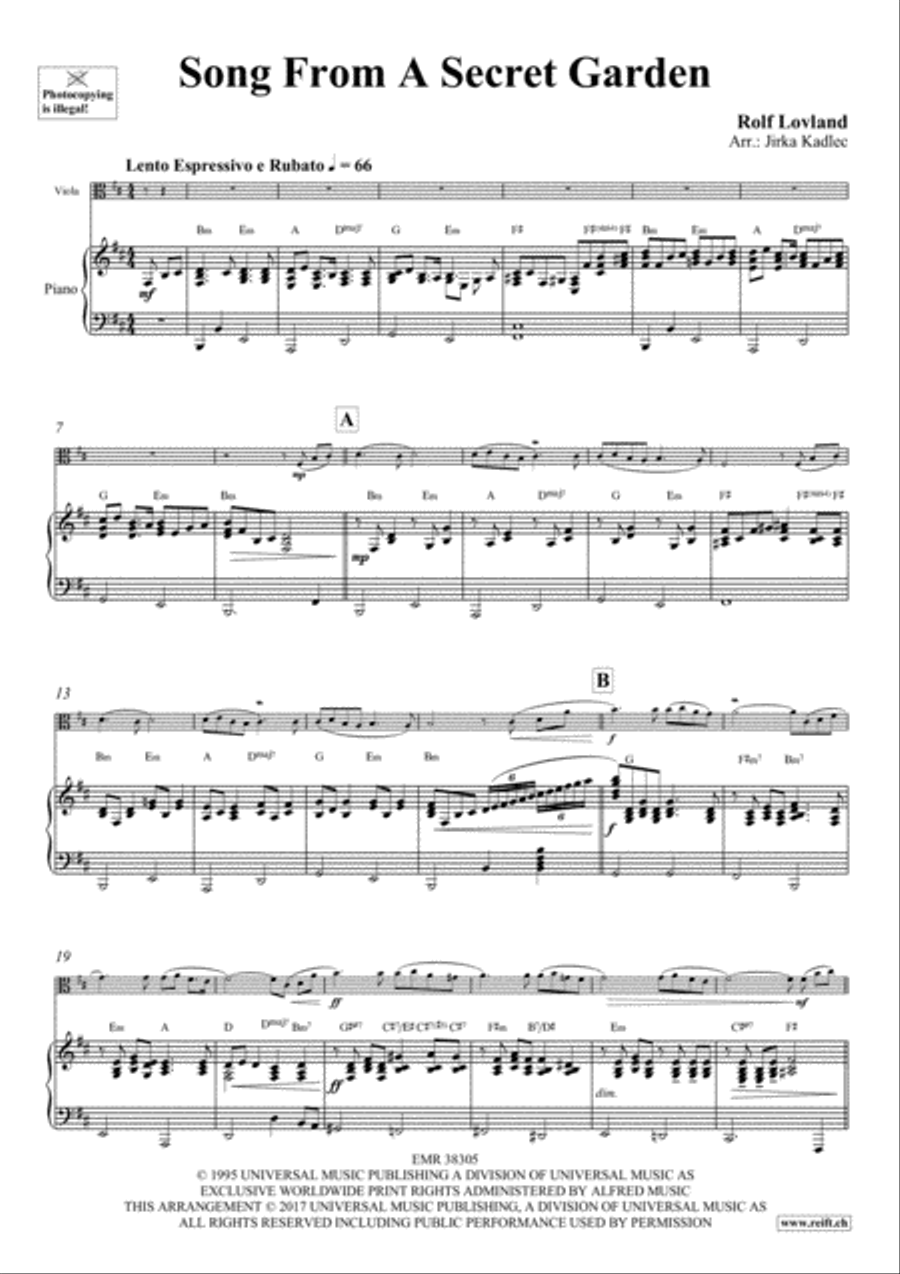 Song From A Secret Garden Viola scores gallery preview page 3