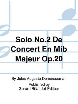 Book cover for Solo No. 2 De Concert En Mib Majeur Op. 20