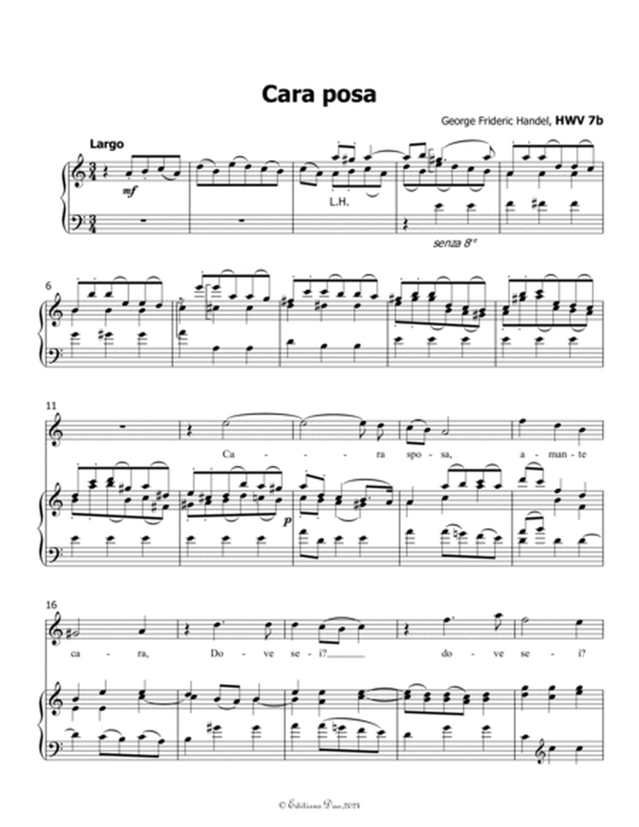 Cara sposa(Version I),by Handel,in a minor
