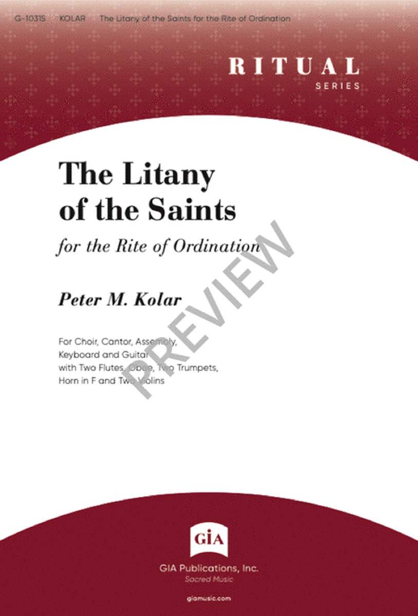 The Litany of the Saints for the Rite of Ordination