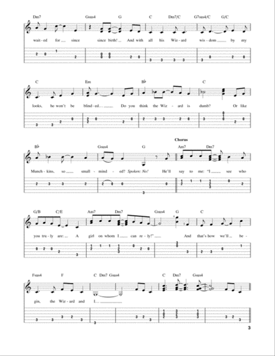 The Wizard And I (from Wicked) Guitar Tablature scores gallery preview page 3